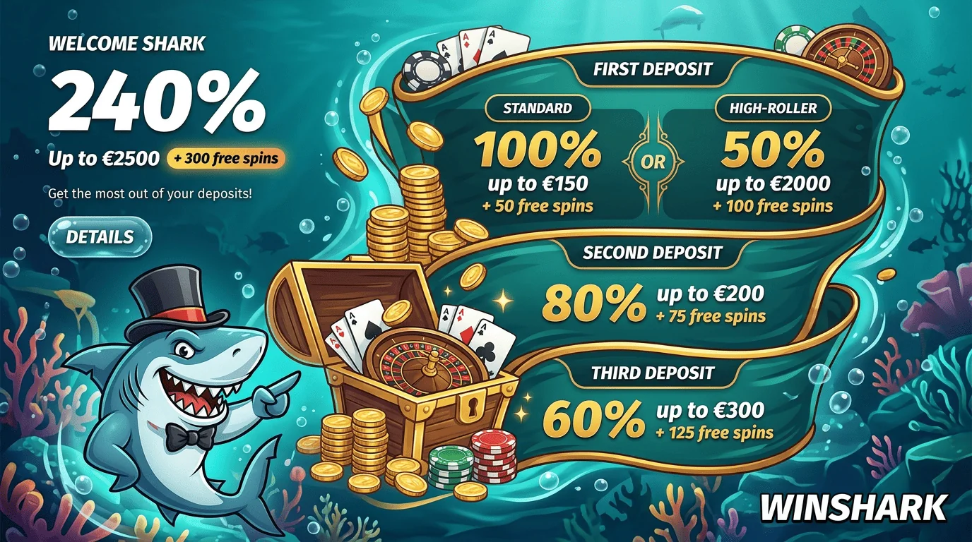 Casino welcome bonus banner 240 percent deposit match offer